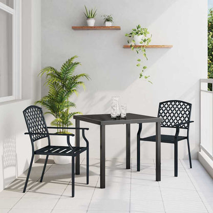 Tuin eettafelset 3 pcs Antraciet Gepoedercoat staal
