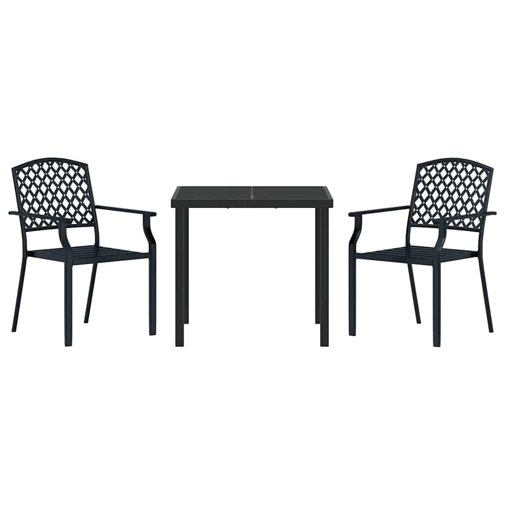 Tuin eettafelset 3 pcs Antraciet Gepoedercoat staal