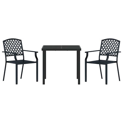 Tuin eettafelset 3 pcs Antraciet Gepoedercoat staal
