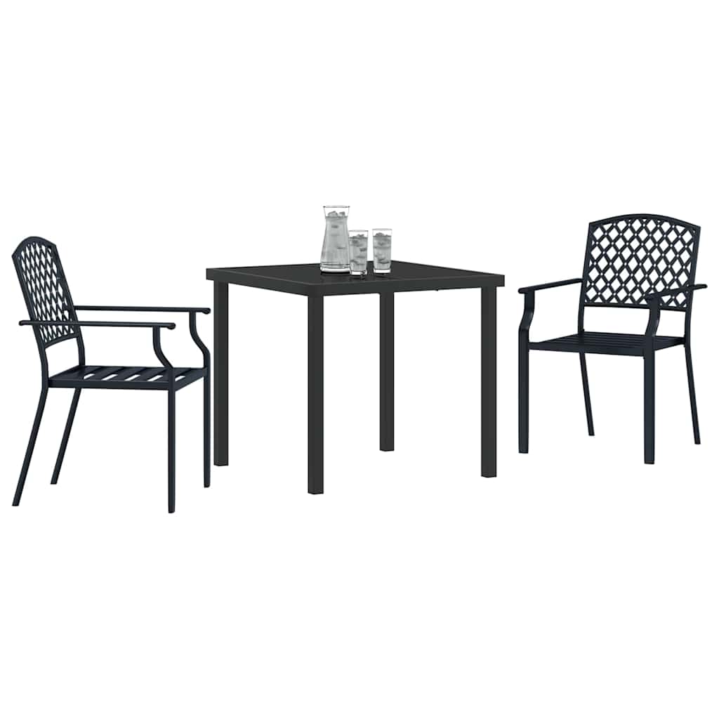 Tuin eettafelset 3 pcs Antraciet Gepoedercoat staal