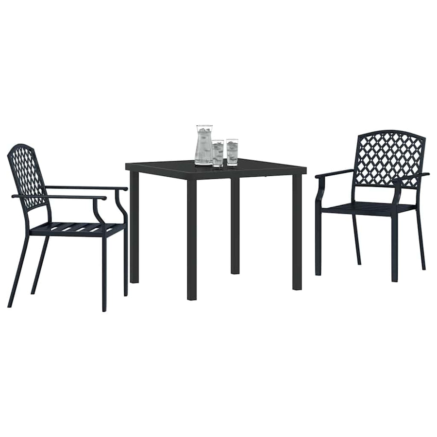 Tuin eettafelset 3 pcs Antraciet Gepoedercoat staal