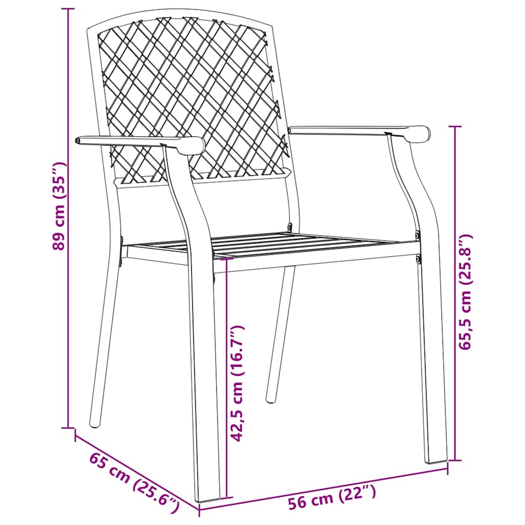 Tuin eettafelset 3 pcs Antraciet Gepoedercoat staal
