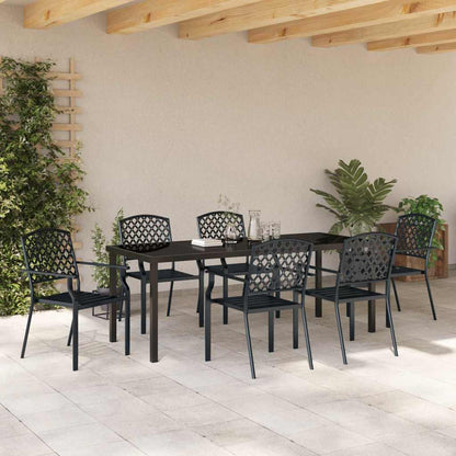 Tuin Eettafelset 7 Pcs Antraciet Gepoedercoat Staal