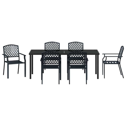 Tuin Eettafelset 7 Pcs Antraciet Gepoedercoat Staal
