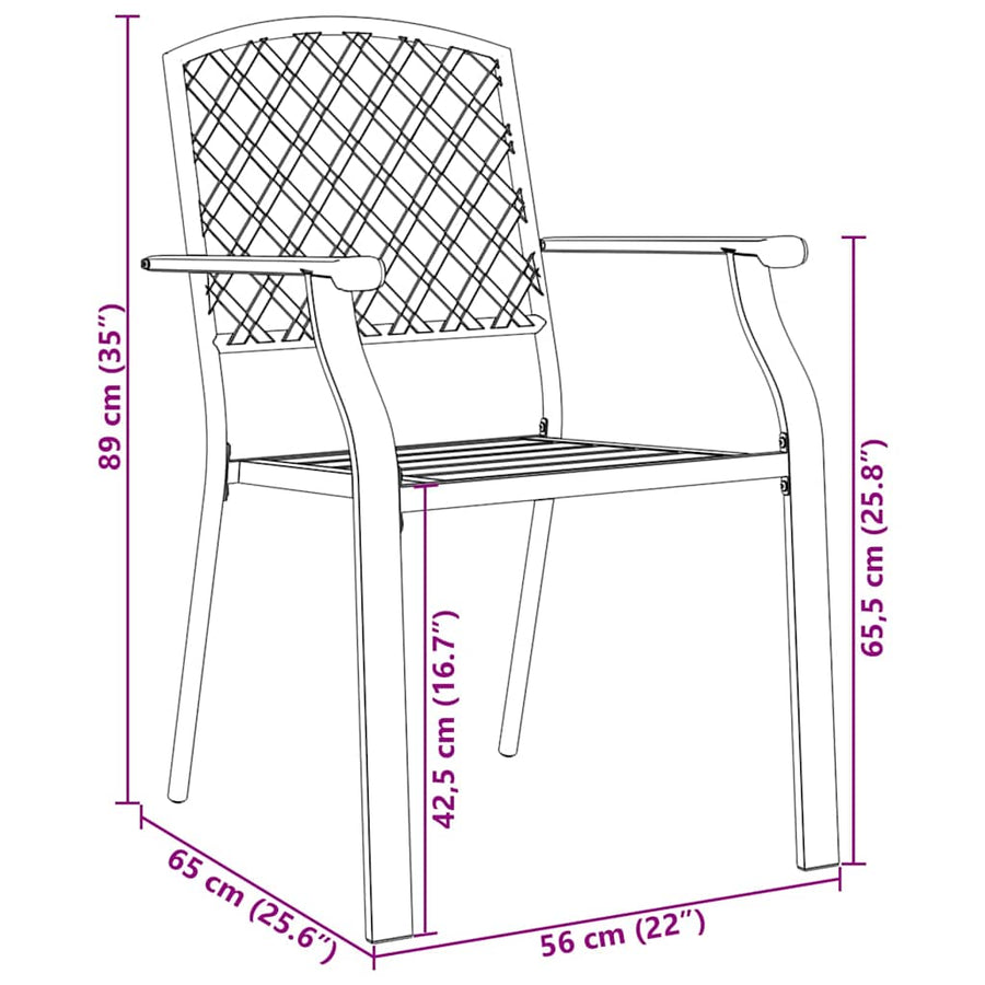Tuin Eettafelset 7 Pcs Antraciet Gepoedercoat Staal