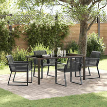 Tuin eettafelset 5 pcs Zwart Gepoedercoat staal