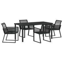 Tuin eettafelset 5 pcs Zwart Gepoedercoat staal