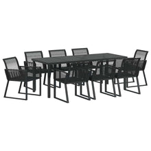 Tuin Eettafelset 9 Pcs Zwart Gepoedercoat Staal