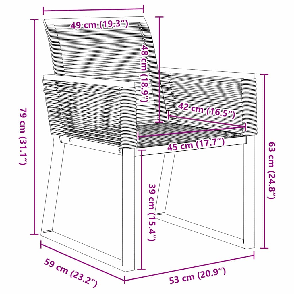 Tuin Eettafelset 9 Pcs Zwart Gepoedercoat Staal