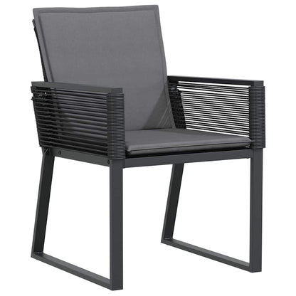 Tuin Eettafelset 9 Pcs Zwart Gepoedercoat Staal