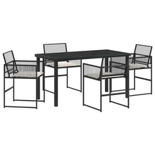 Tuin eettafelset 5 pcs Zwart Gepoedercoat staal
