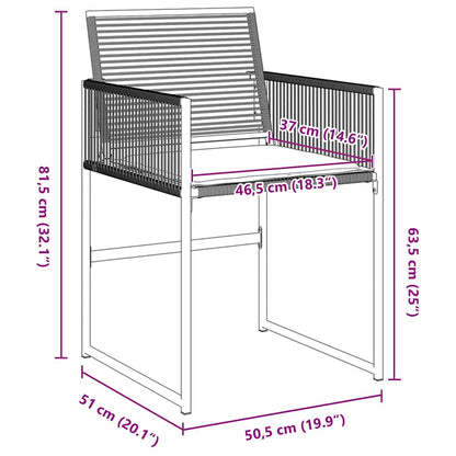 Tuin eettafelset 5 pcs Zwart Gepoedercoat staal