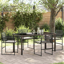 Tuin eettafelset 5 pcs Zwart Gepoedercoat staal