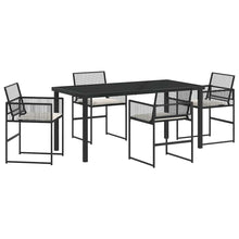 Tuin eettafelset 5 pcs Zwart Gepoedercoat staal