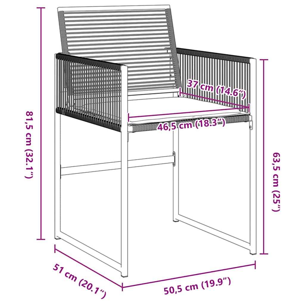 Tuin eettafelset 5 pcs Zwart Gepoedercoat staal