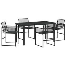 Tuin eettafelset 5 pcs Zwart Gepoedercoat staal