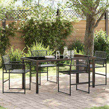 Tuin eettafelset 5 pcs Zwart Gepoedercoat staal