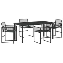 Tuin eettafelset 5 pcs Zwart Gepoedercoat staal
