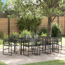 Tuin eettafelset 9 pcs Zwart Gepoedercoat staal