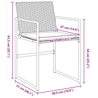 Tuin Eettafelset 9 Pcs Zwart Gepoedercoat Staal 200 cm 8-persoons