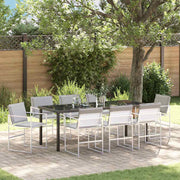 Tuinset 9-delig wit gepoedercoat staal 200x80x73 cm