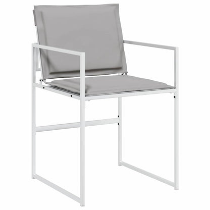 Tuin Eetset 9 pcs Wit Textilene en staal