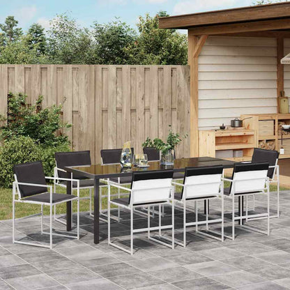 Tuin Eettafelset 9 Pcs Gepoedercoat Staal wit en antracietkleurig 200 cm 8-persoons