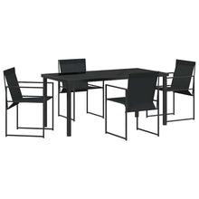 Tuin eettafelset 5 pcs Zwart Gepoedercoat staal