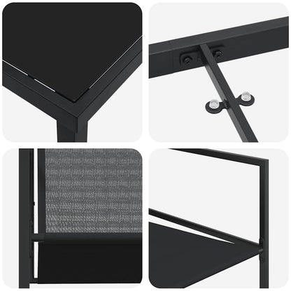Tuin Eettafelset 9 Pcs Zwart Gepoedercoat Staal 8-persoons 200 cm
