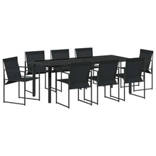 Tuin Eettafelset 9 Pcs Zwart Gepoedercoat Staal 8-persoons 200 cm