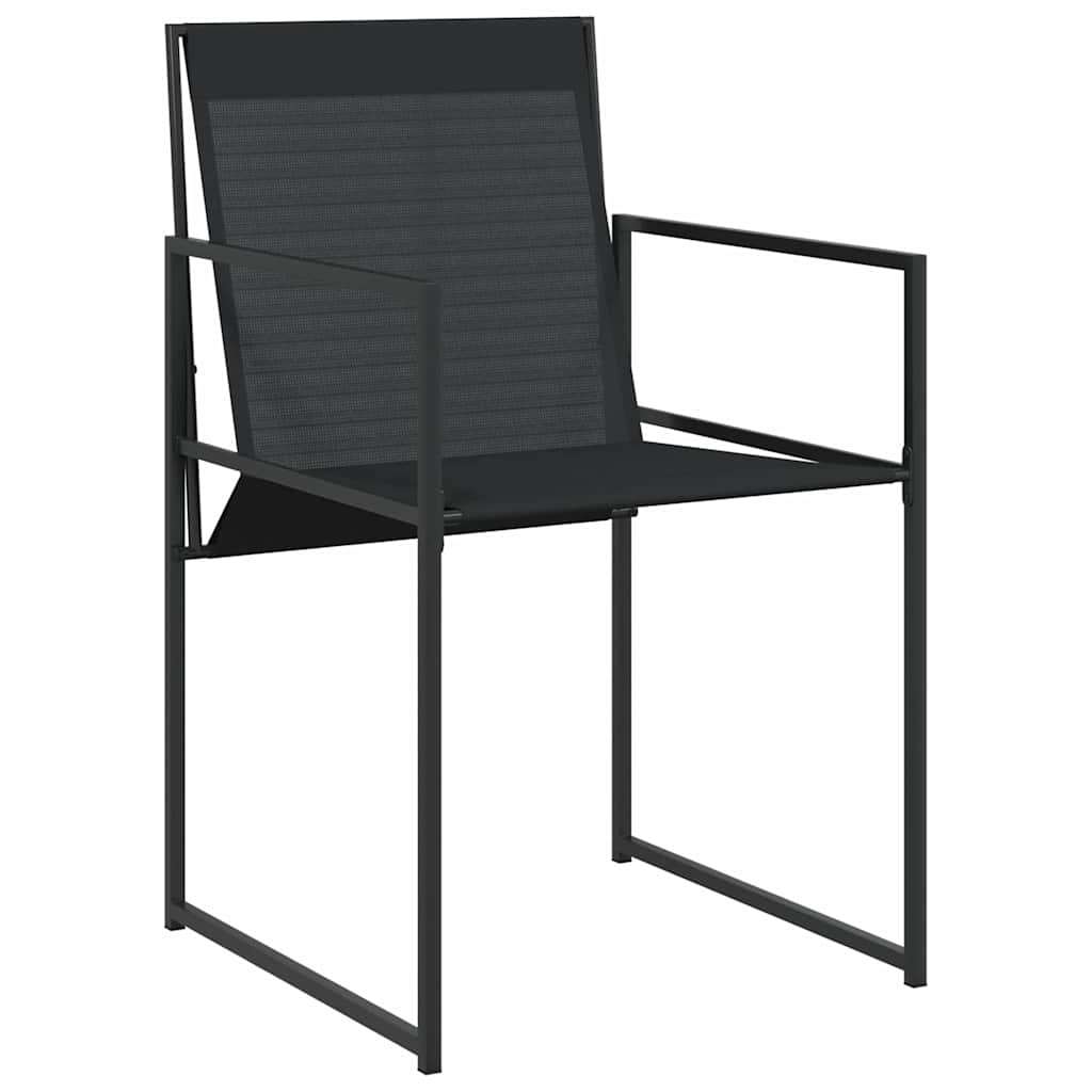 Tuin Eettafelset 9 Pcs Zwart Gepoedercoat Staal 8-persoons 200 cm