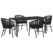 Tuin eettafelset 5 pcs Zwart Gepoedercoat staal