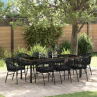 Outdoor dining set 9 pcs Black Powder-coated steel