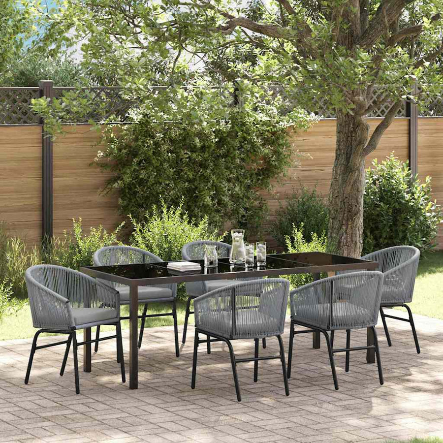 Tuin Eettafelset 7 Pcs Antraciet Gepoedercoat Staal