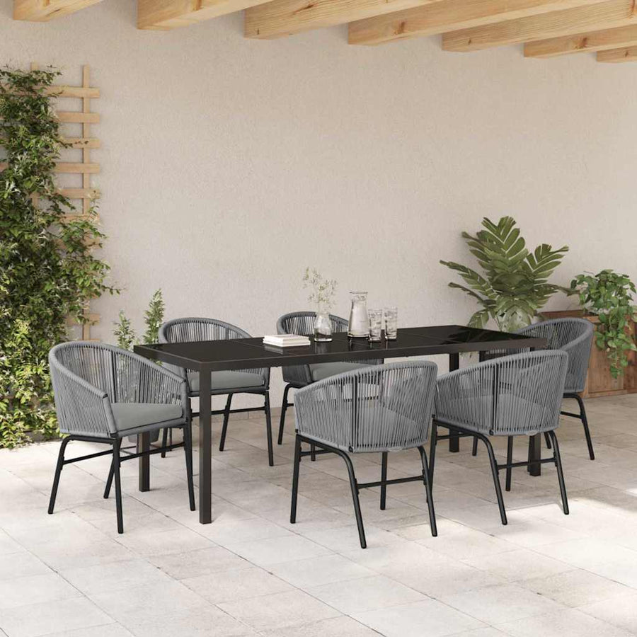 Tuin Eettafelset 7 Pcs Antraciet Gepoedercoat Staal