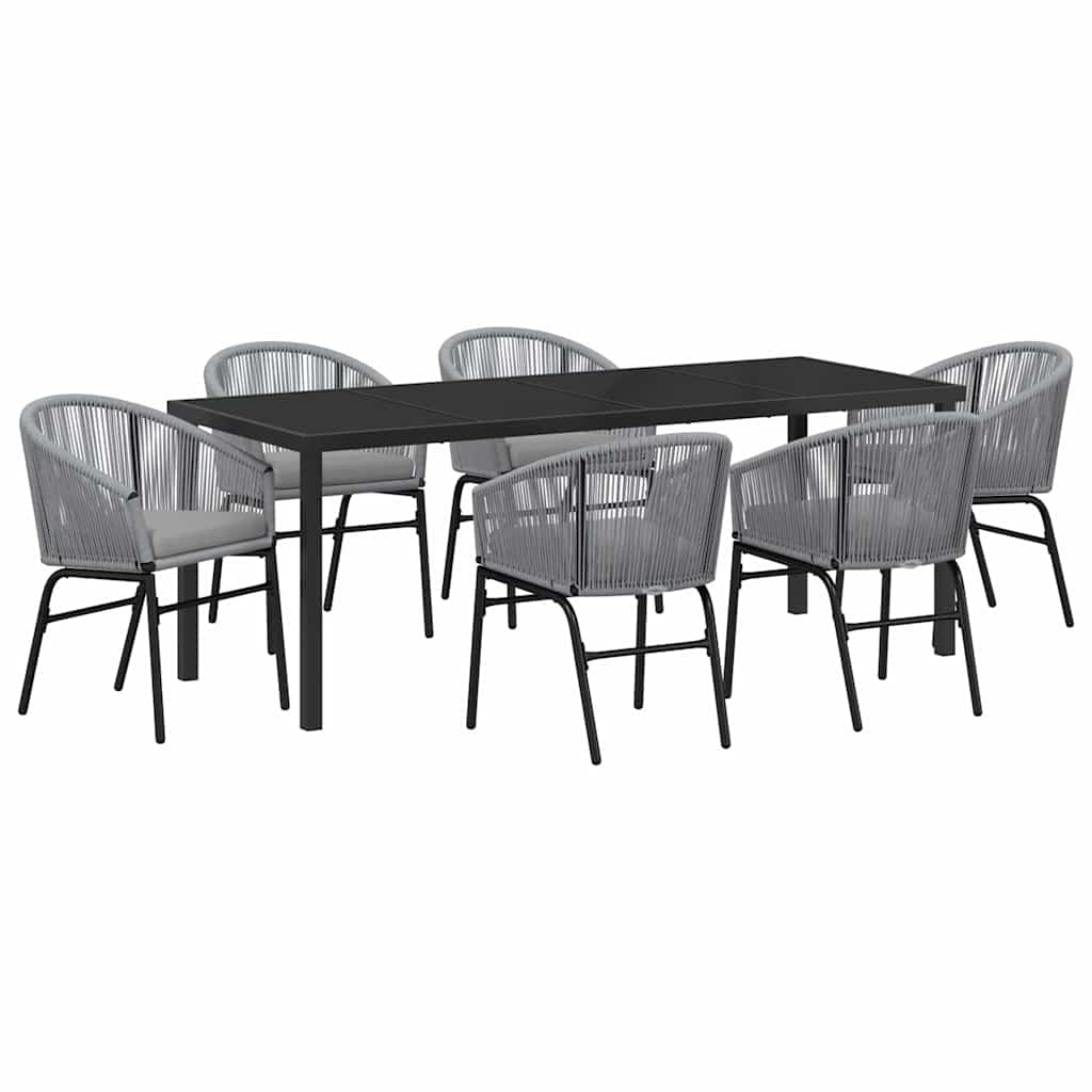 Tuin Eettafelset 7 Pcs Antraciet Gepoedercoat Staal