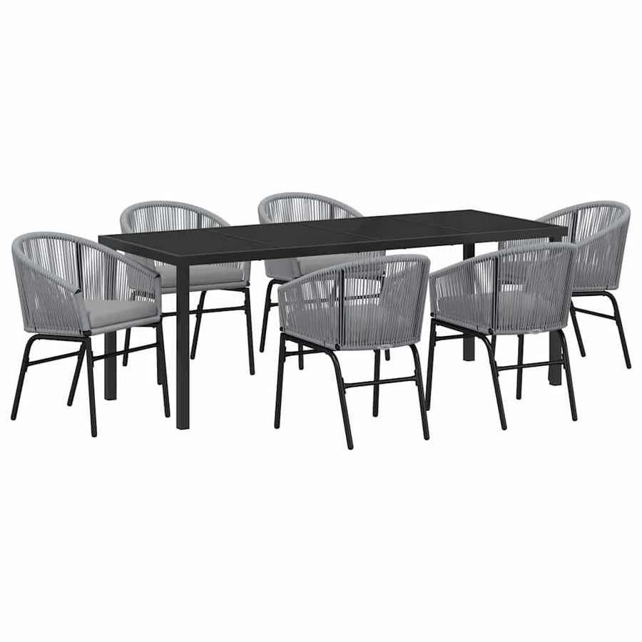Tuin Eettafelset 7 Pcs Antraciet Gepoedercoat Staal
