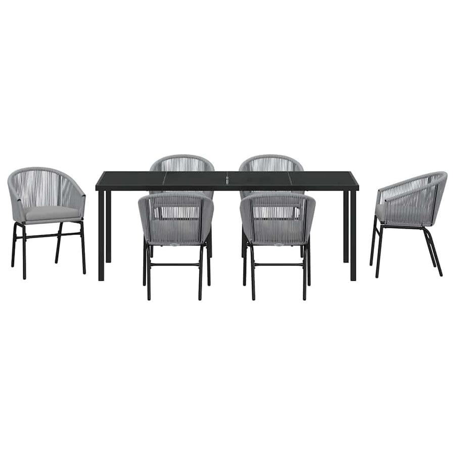 Tuin Eettafelset 7 Pcs Antraciet Gepoedercoat Staal