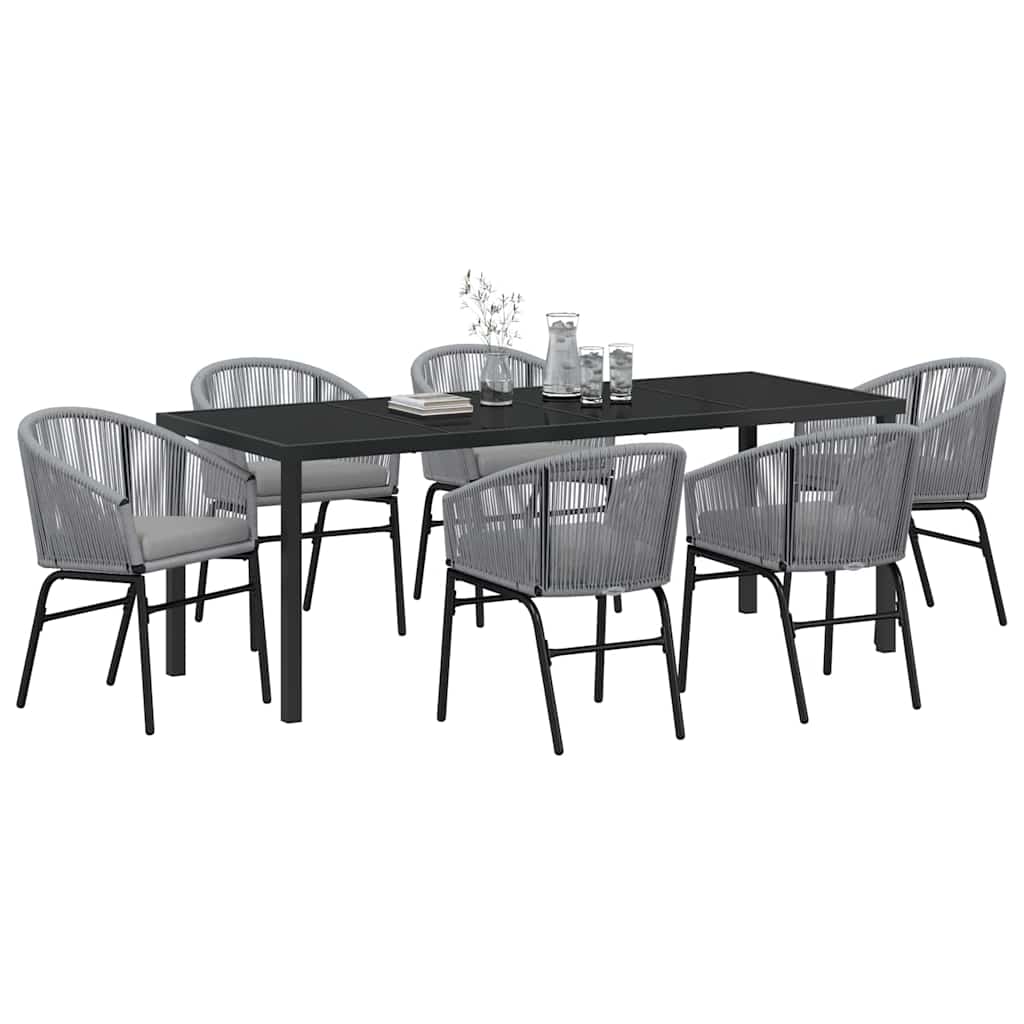 Tuin Eettafelset 7 Pcs Antraciet Gepoedercoat Staal