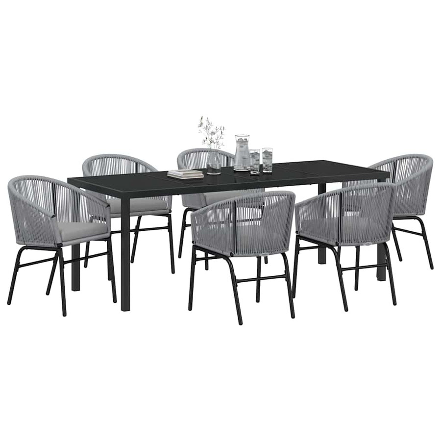 Tuin Eettafelset 7 Pcs Antraciet Gepoedercoat Staal