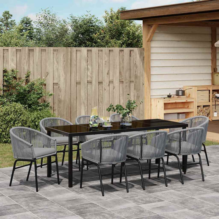 Tuin Eettafelset 9 Pcs Antraciet Gepoedercoat Staal
