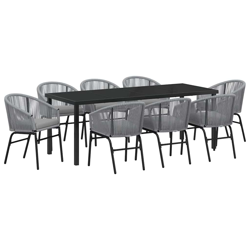 Tuin Eettafelset 9 Pcs Antraciet Gepoedercoat Staal