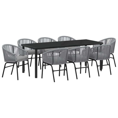 Tuin Eettafelset 9 Pcs Antraciet Gepoedercoat Staal