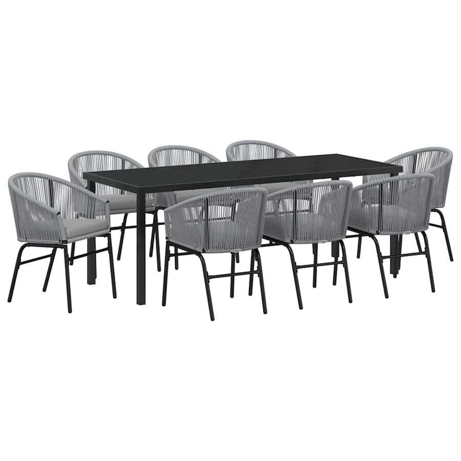 Tuin Eettafelset 9 Pcs Antraciet Gepoedercoat Staal