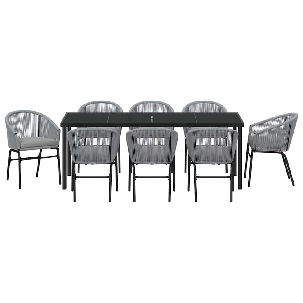 Tuin Eettafelset 9 Pcs Antraciet Gepoedercoat Staal