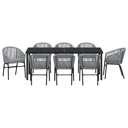 Tuin Eettafelset 9 Pcs Antraciet Gepoedercoat Staal