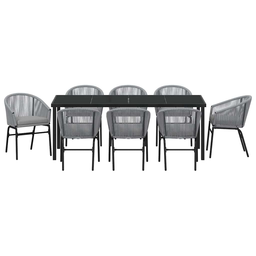Tuin Eettafelset 9 Pcs Antraciet Gepoedercoat Staal