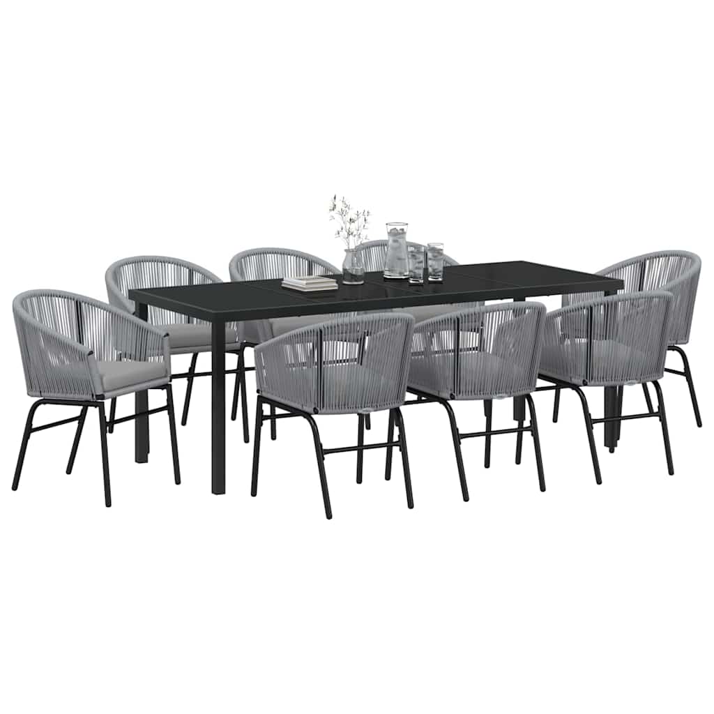 Tuin Eettafelset 9 Pcs Antraciet Gepoedercoat Staal
