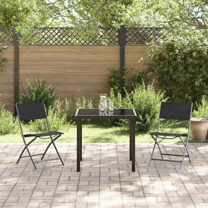 Tuin eettafelset 3 pcs Zwart Gepoedercoat staal