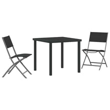 Tuin eettafelset 3 pcs Zwart Gepoedercoat staal